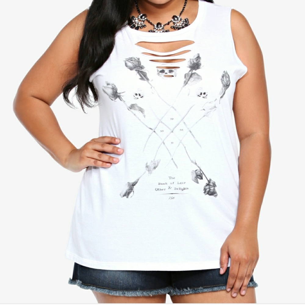 White ripped muscle shirt